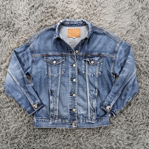 American Eagle Outfitters Jackets & Blazers - 𝅺AMERICAN Eagle Women's Jean Jacket 100% Cotton Dark Wash Small
